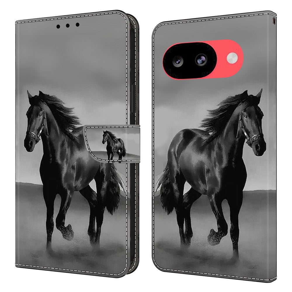 For Google Pixel 10a Case Magnetic Clasp 3D Pattern Leather Wallet Phone Cover
