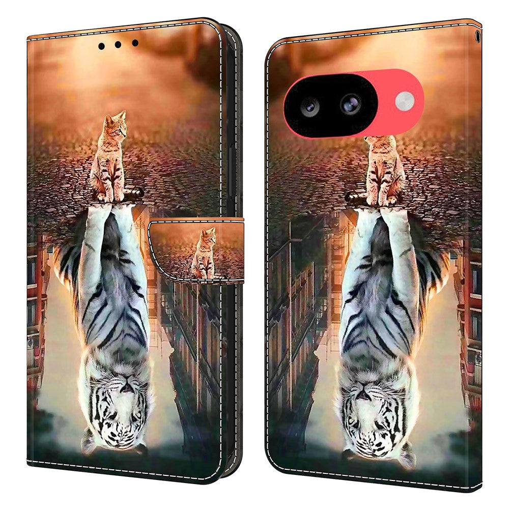 For Google Pixel 10a Case Magnetic Clasp 3D Pattern Leather Wallet Phone Cover