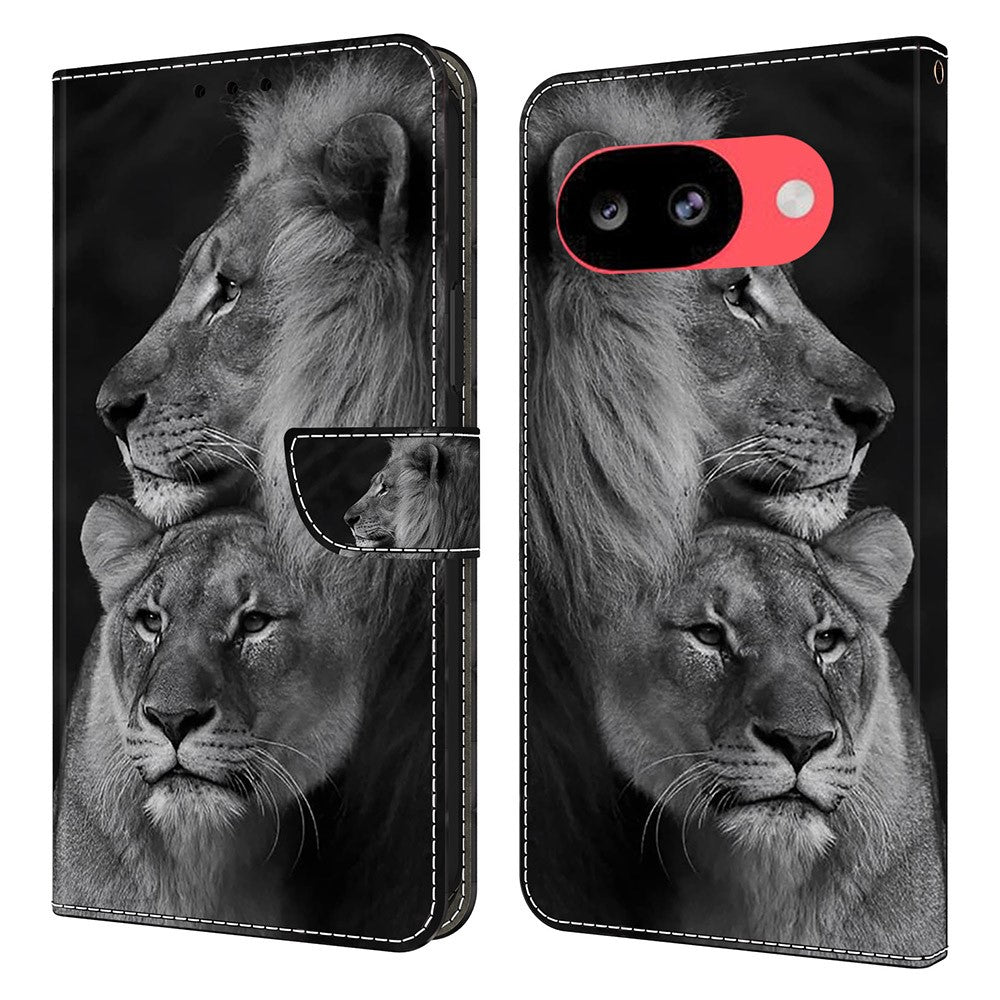 For Google Pixel 10a Case Magnetic Clasp 3D Pattern Leather Wallet Phone Cover