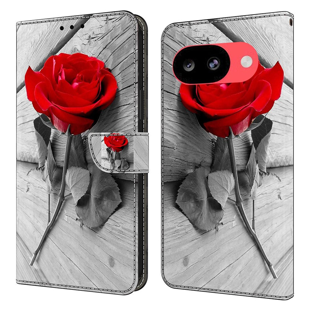 For Google Pixel 10a Case Magnetic Clasp 3D Pattern Leather Wallet Phone Cover