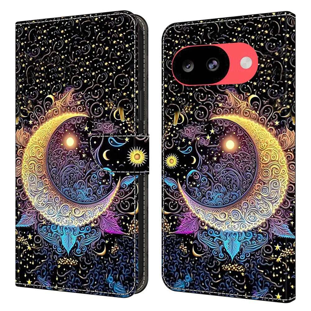 Wallet Case For Google Pixel 10a Stand Pattern Printing PU Leather Flip Phone Cover