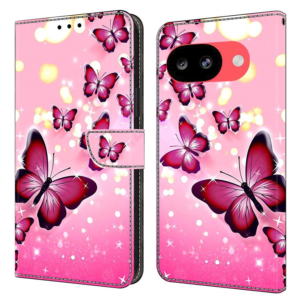 Wallet Case For Google Pixel 10a Stand Pattern Printing PU Leather Flip Phone Cover