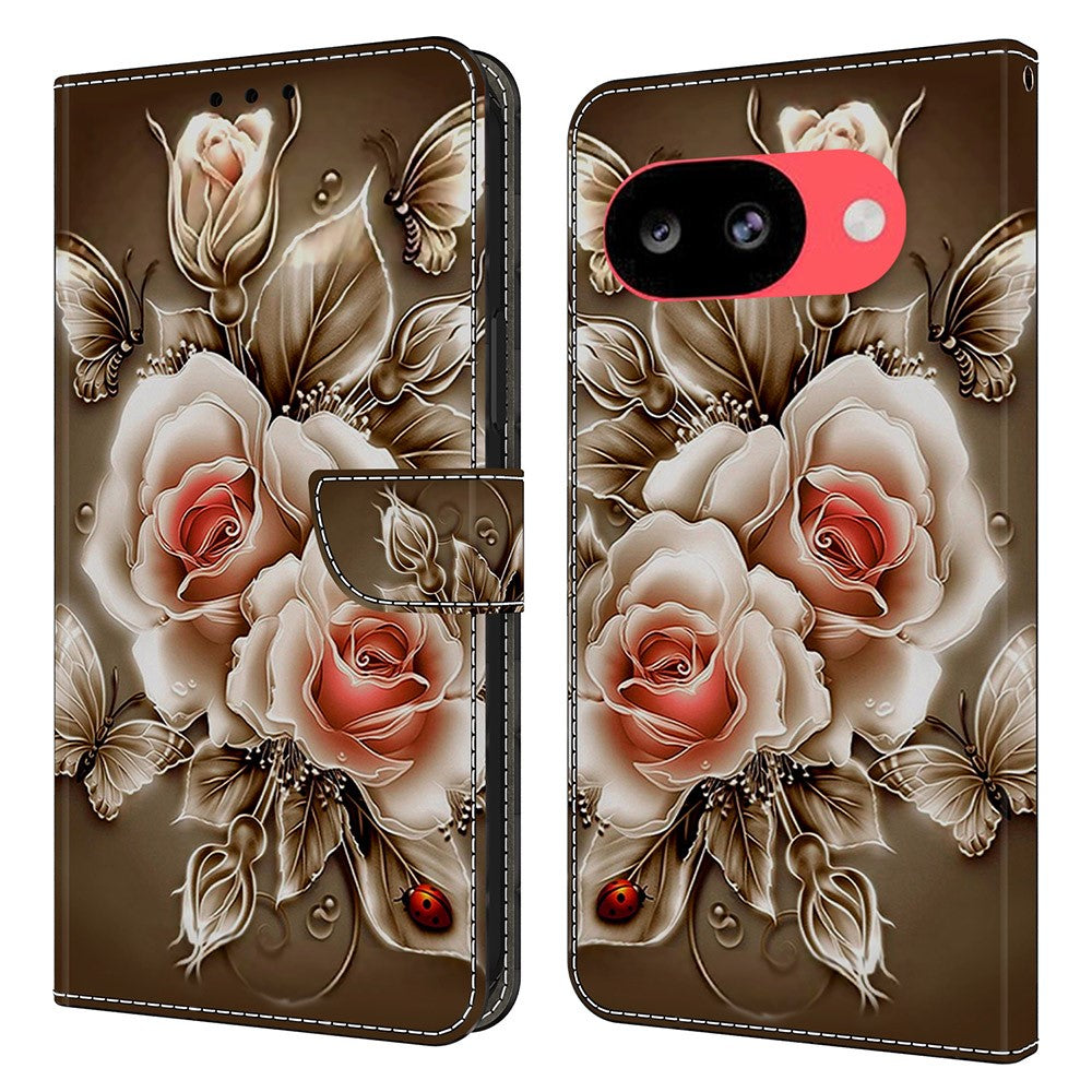 Wallet Case For Google Pixel 10a Stand Pattern Printing PU Leather Flip Phone Cover
