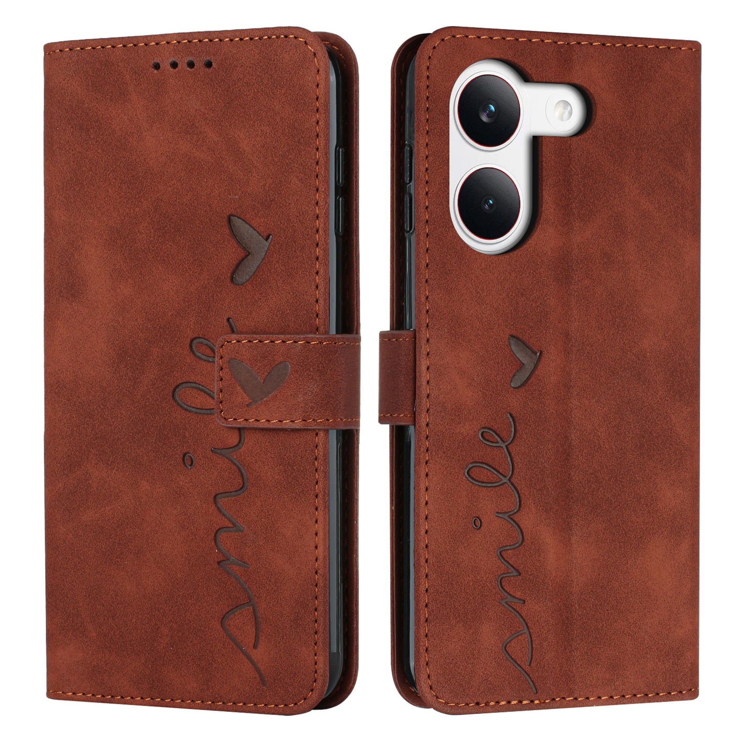 For Xiaomi Redmi Turbo 5 5G / Xiaomi Poco X8 Pro 5G Stand Case PU Leather Phone Cover Imprinted Heart Pattern