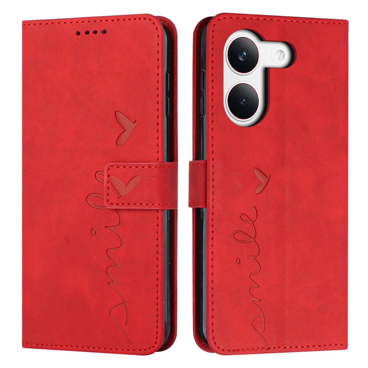 For Xiaomi Redmi Turbo 5 5G / Xiaomi Poco X8 Pro 5G Stand Case PU Leather Phone Cover Imprinted Heart Pattern