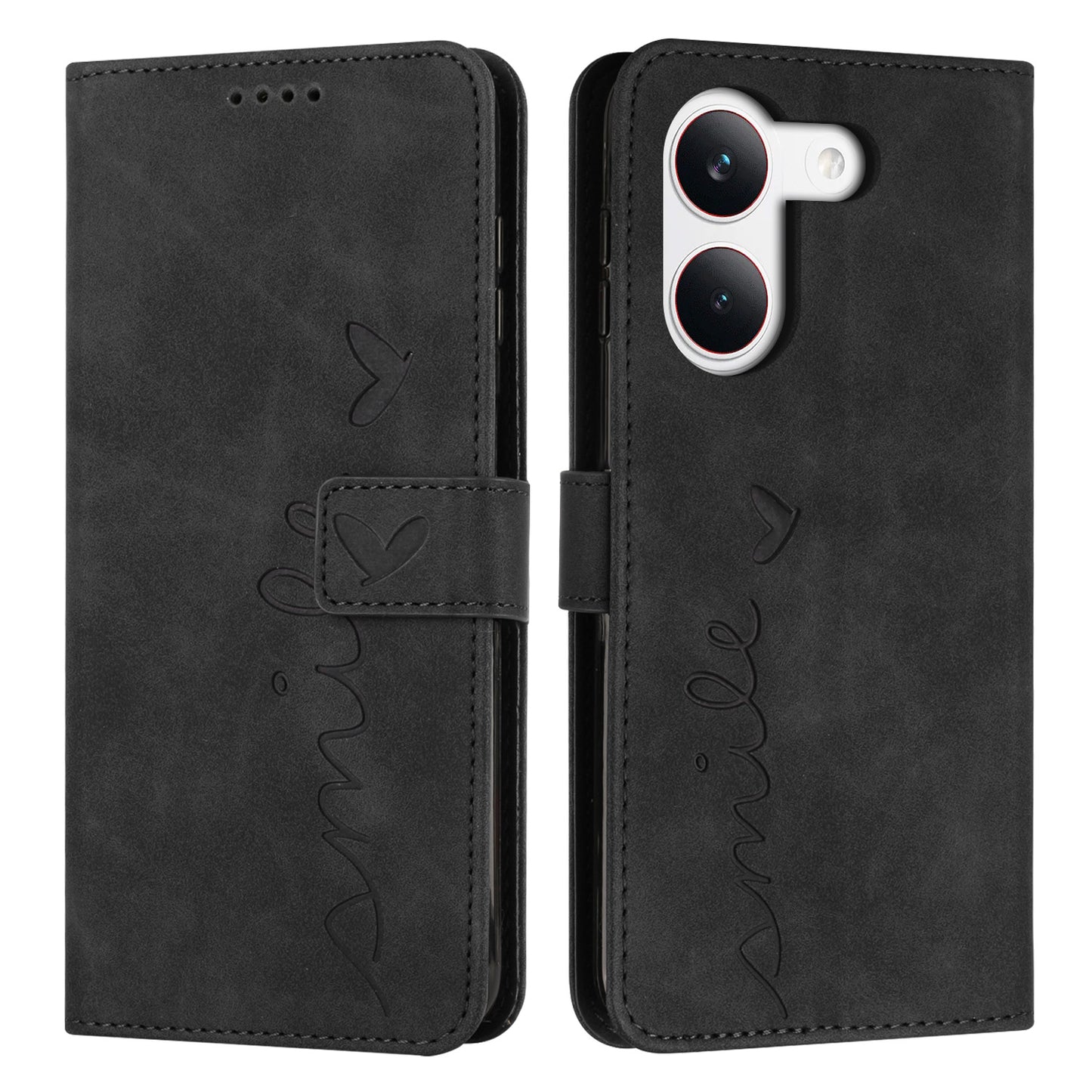 For Xiaomi Redmi Turbo 5 5G / Xiaomi Poco X8 Pro 5G Stand Case PU Leather Phone Cover Imprinted Heart Pattern