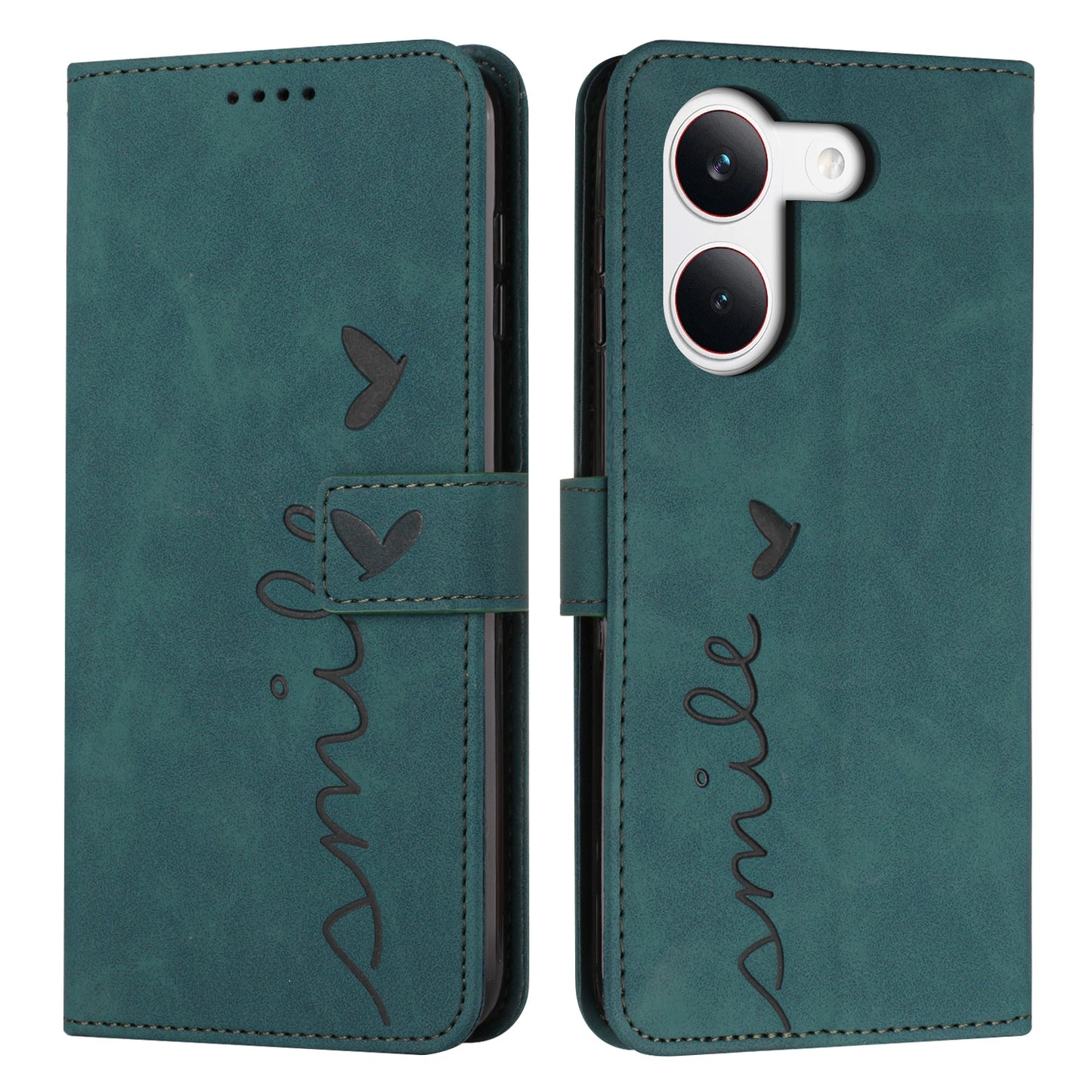 For Xiaomi Redmi Turbo 5 5G / Xiaomi Poco X8 Pro 5G Stand Case PU Leather Phone Cover Imprinted Heart Pattern