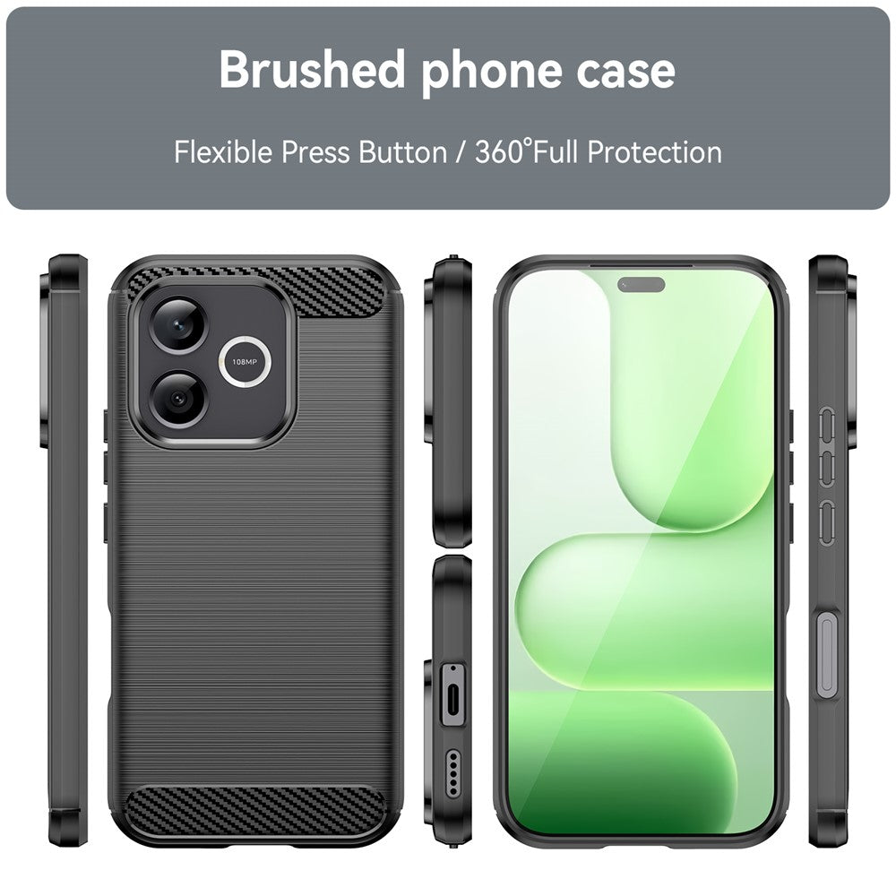 For Honor 600 Lite 5G TPU Case Protective Phone Cover Carbon Fiber Texture Brushed