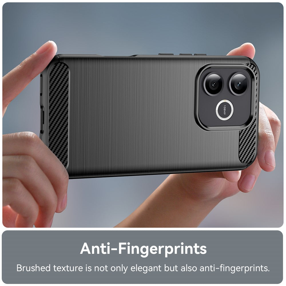 For Honor 600 Lite 5G TPU Case Protective Phone Cover Carbon Fiber Texture Brushed