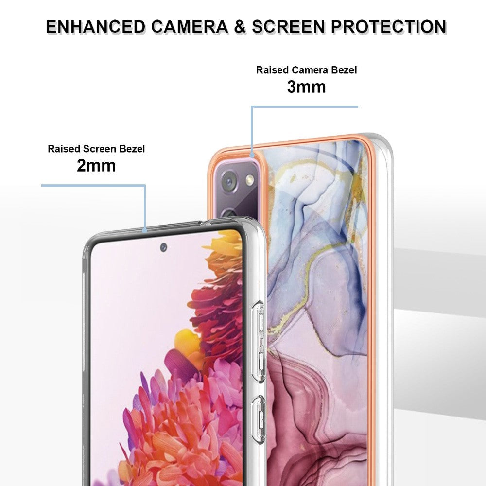 Galaxy S20 FE 4G/5G / S20 FE 2022 / S20 Lite Schutzhülle – Mit Marmormuster 2,0 mm Galvanik-Rückseite
