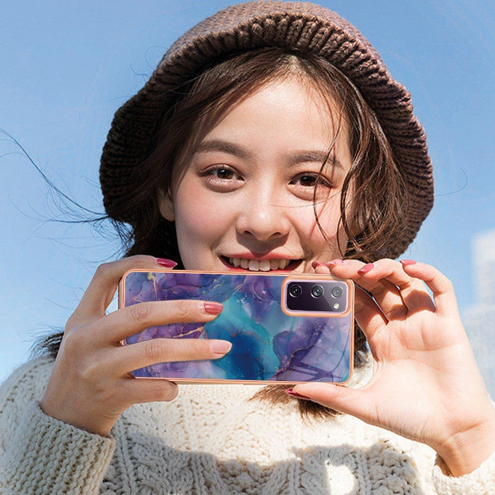 Galaxy S20 FE 4G/5G / S20 FE 2022 / S20 Lite Schutzhülle – Mit Marmormuster 2,0 mm Galvanik-Rückseite