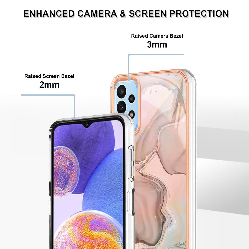 Galaxy A23 4G/5G Schutzhülle – Mit Marmormuster 2,0 mm Galvanik-Rückseite
