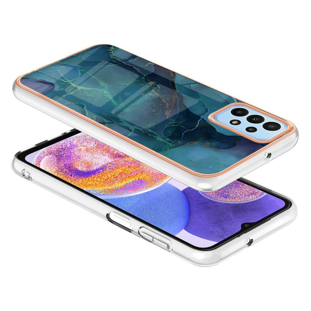 Galaxy A13 4G Schutzhülle – Mit Marmormuster 2,0 mm Galvanik-Rückseite