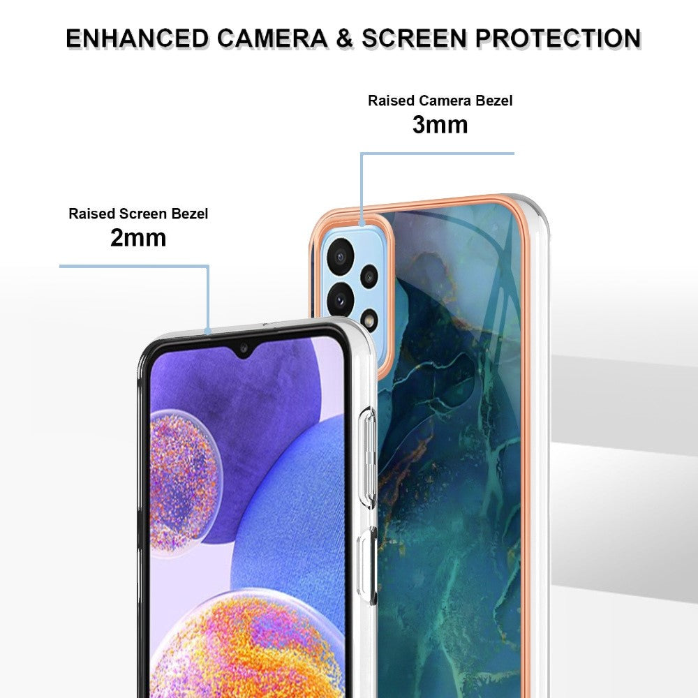 Galaxy A13 4G Schutzhülle – Mit Marmormuster 2,0 mm Galvanik-Rückseite