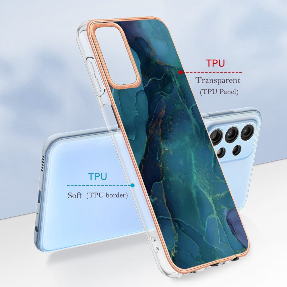 Galaxy A13 4G Schutzhülle – Mit Marmormuster 2,0 mm Galvanik-Rückseite