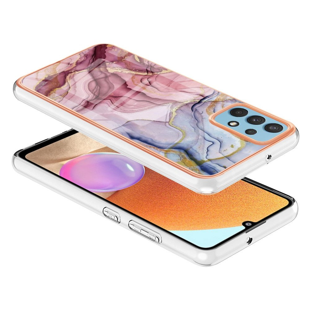 Galaxy A32 4G Schutzhülle – Mit Marmormuster 2,0 mm Galvanik-Rückseite