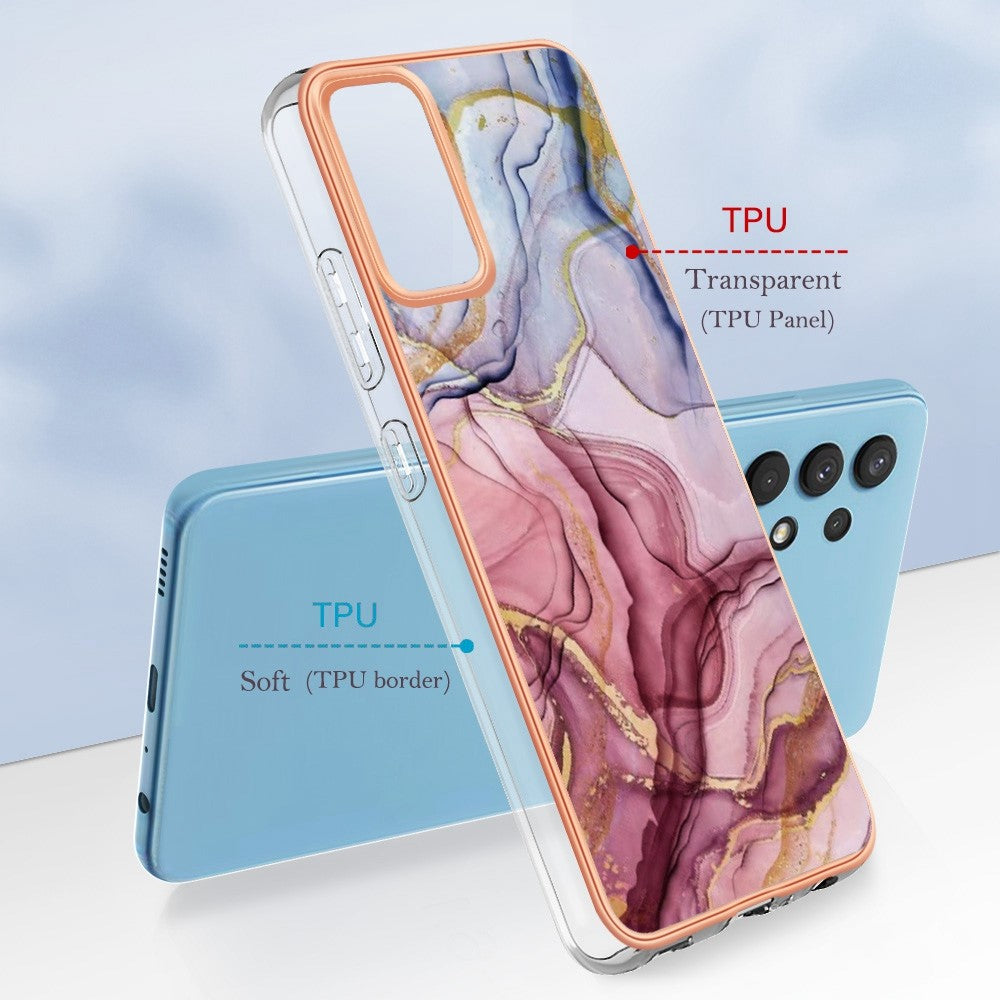 Galaxy A32 4G Schutzhülle – Mit Marmormuster 2,0 mm Galvanik-Rückseite