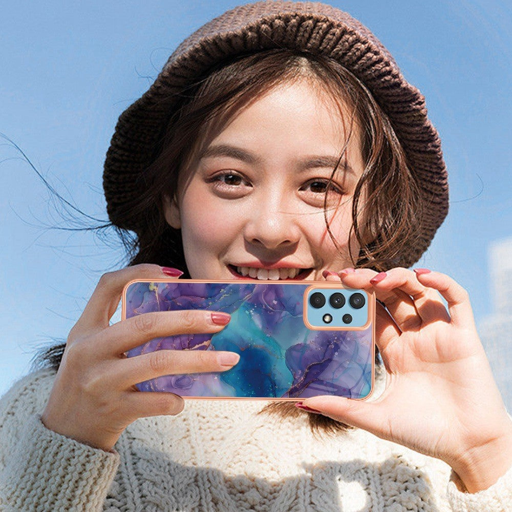 Galaxy A32 4G Schutzhülle – Mit Marmormuster 2,0 mm Galvanik-Rückseite