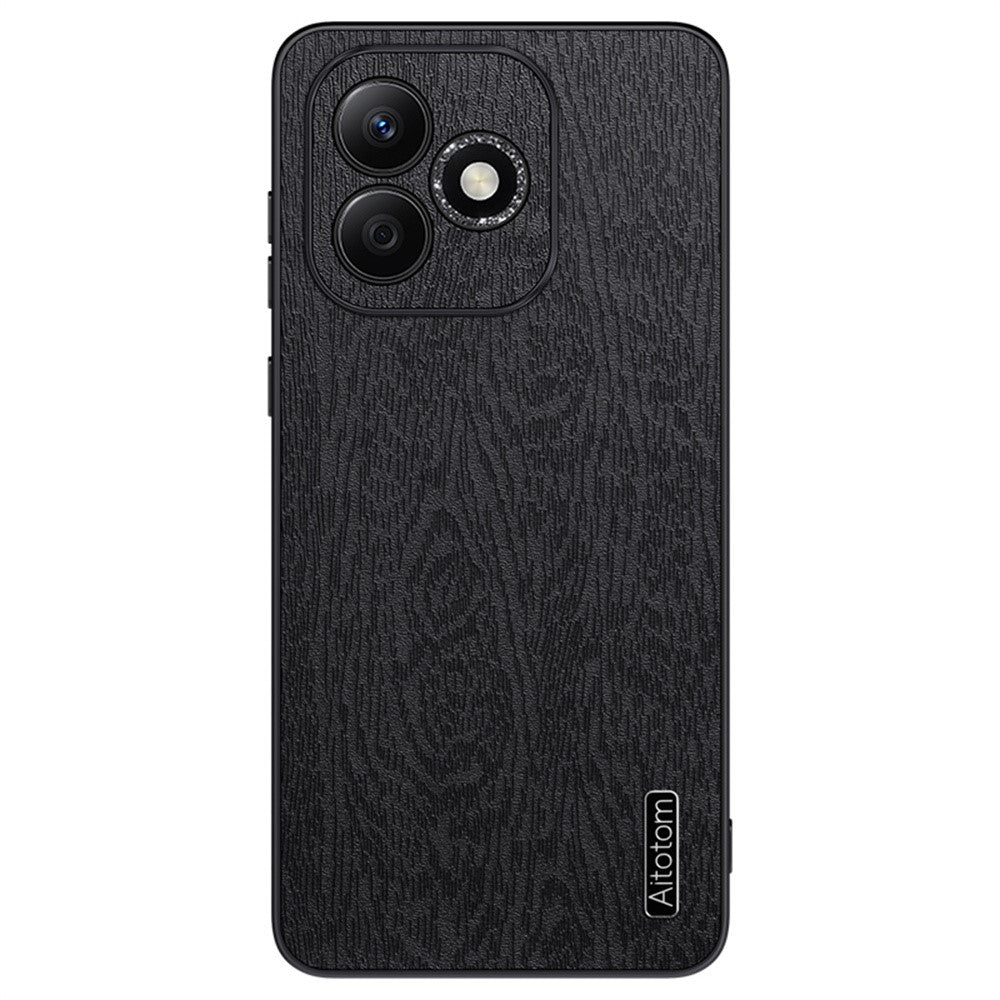 Honor 600 Lite 5G Handyhülle – Aus lederbeschichtetem PC+TPU, mit Holzmaserung
