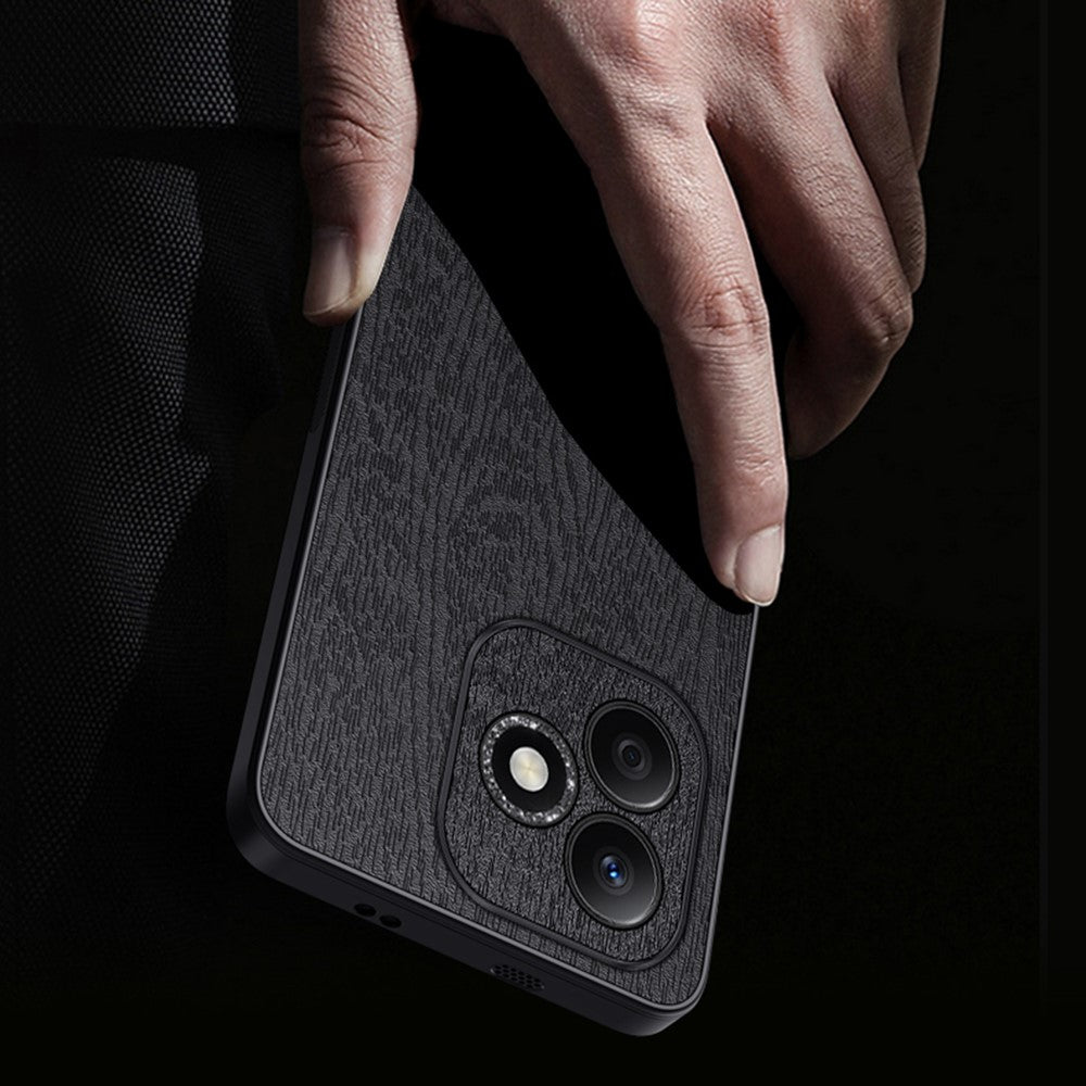 Honor 600 Lite 5G Handyhülle – Aus lederbeschichtetem PC+TPU, mit Holzmaserung