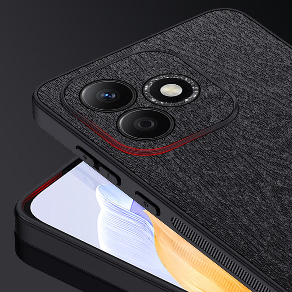 Honor 600 Lite 5G Handyhülle – Aus lederbeschichtetem PC+TPU, mit Holzmaserung