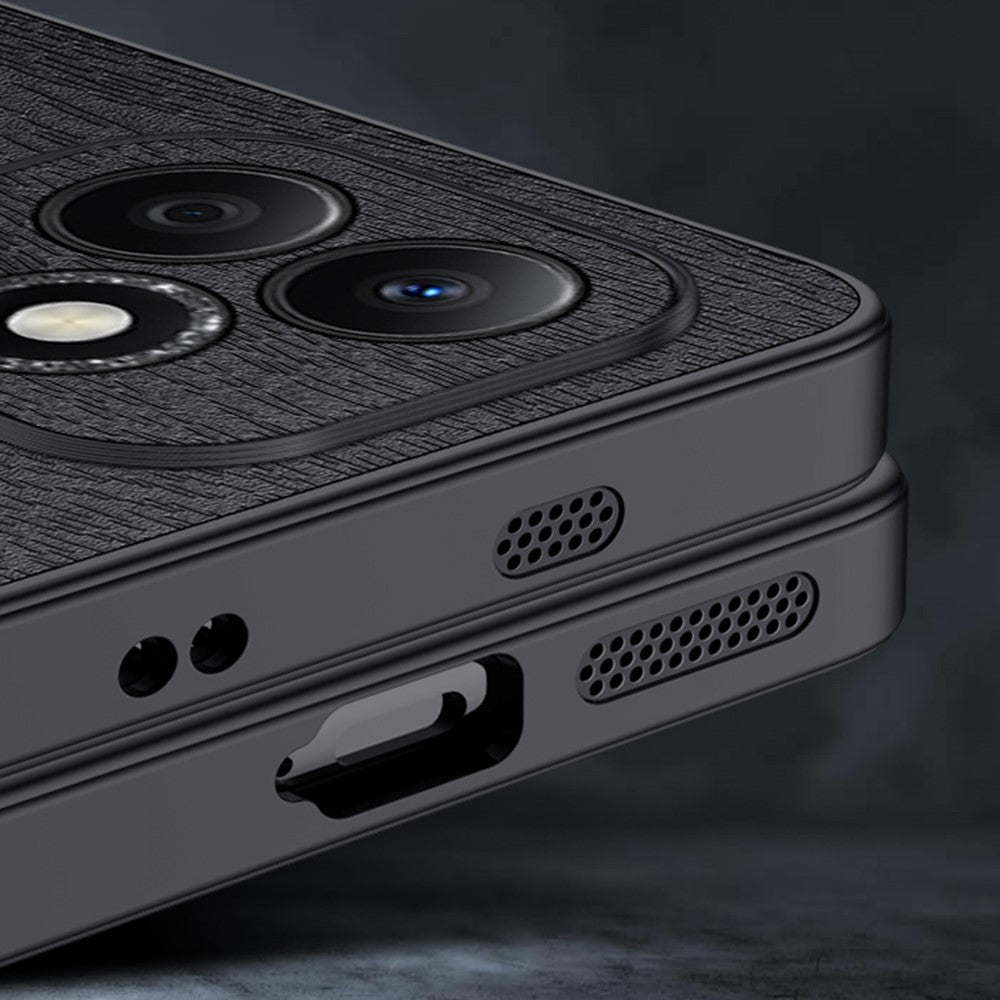 Honor 600 Lite 5G Handyhülle – Aus lederbeschichtetem PC+TPU, mit Holzmaserung