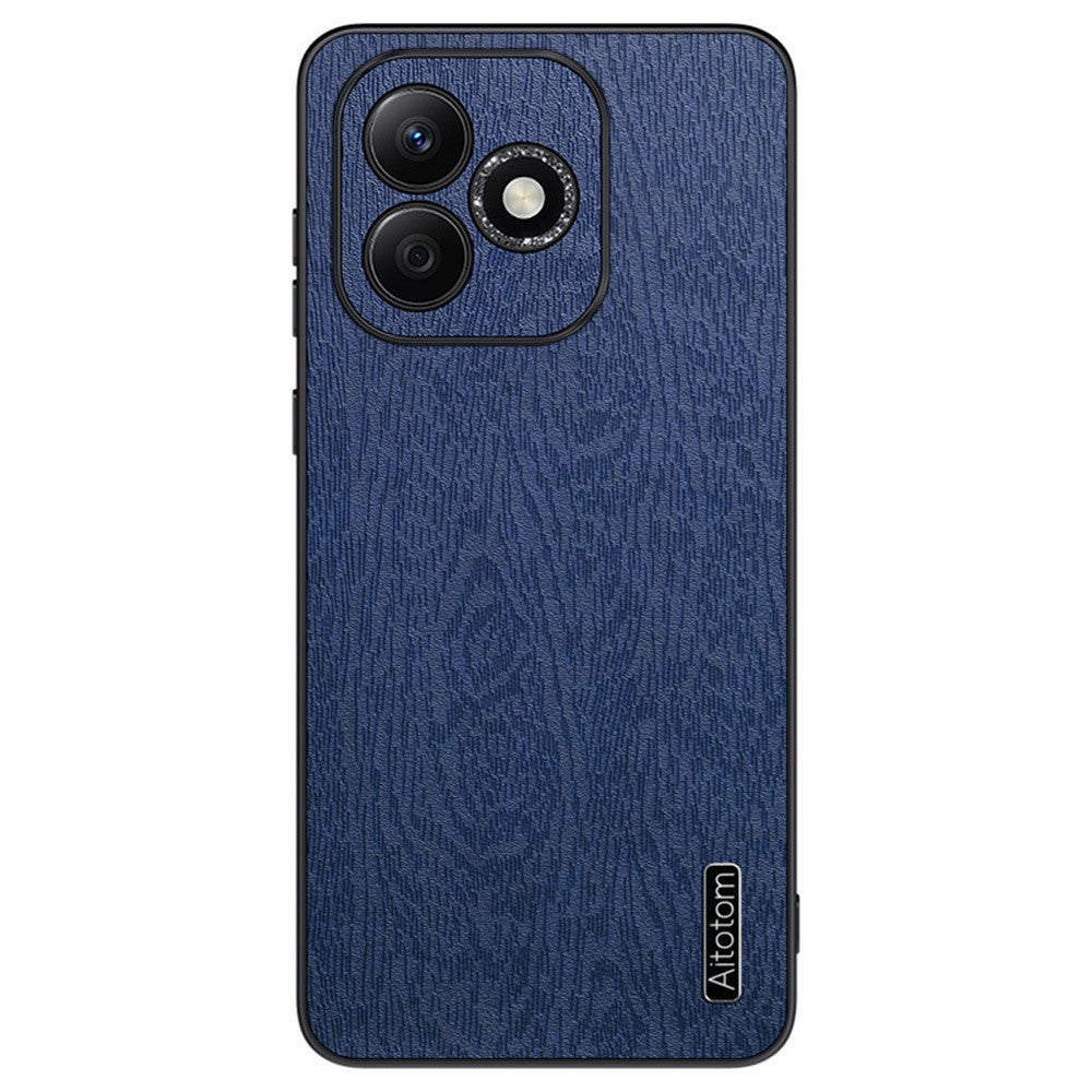 Honor 600 Lite 5G Handyhülle – Aus lederbeschichtetem PC+TPU, mit Holzmaserung