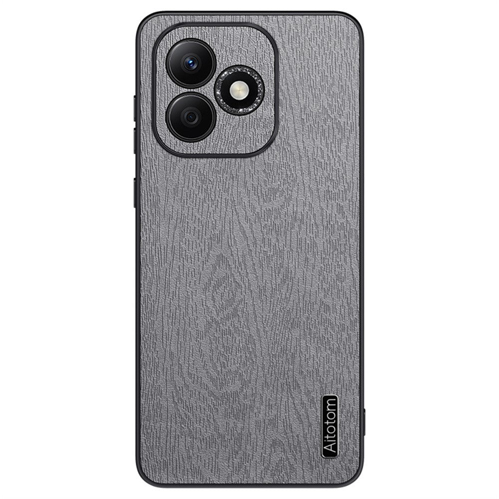 Honor 600 Lite 5G Handyhülle – Aus lederbeschichtetem PC+TPU, mit Holzmaserung