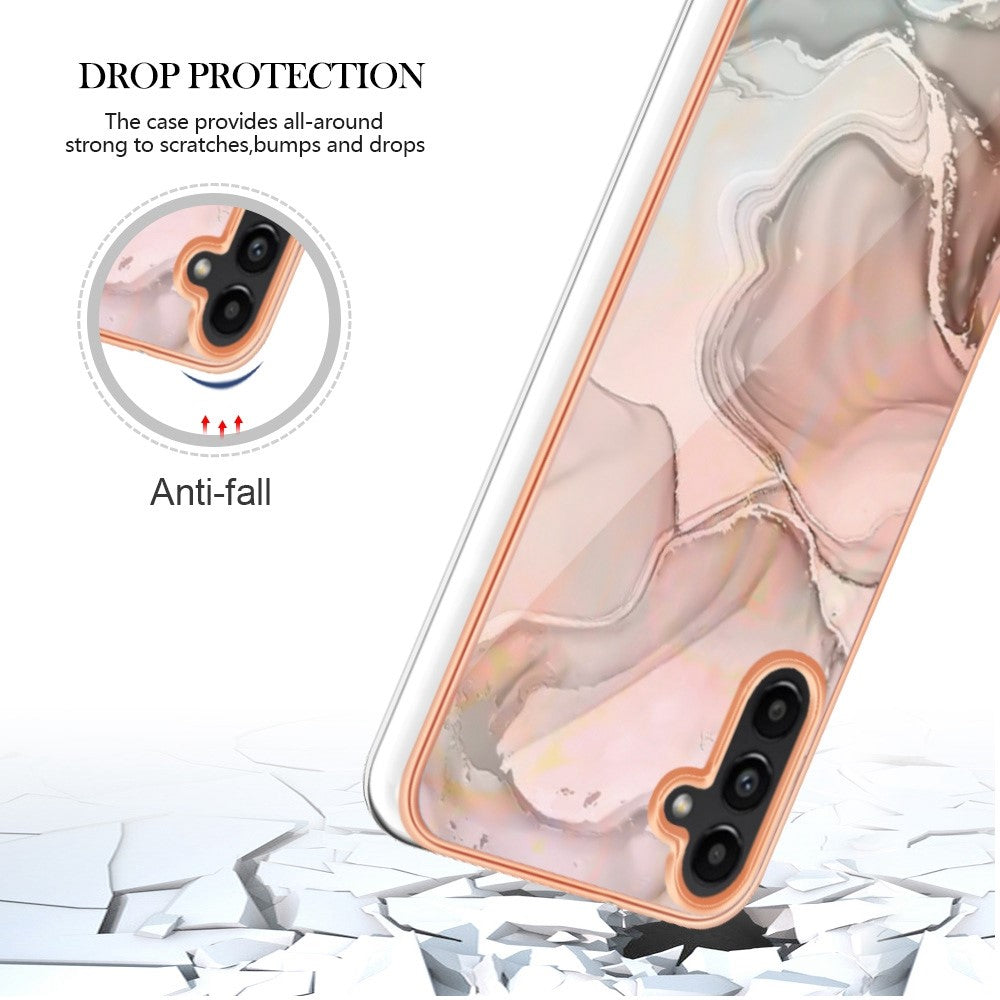 Galaxy A13 5G / M13 5G / A04 4G Schutzhülle – Mit Marmormuster 2,0 mm Galvanik-Rückseite