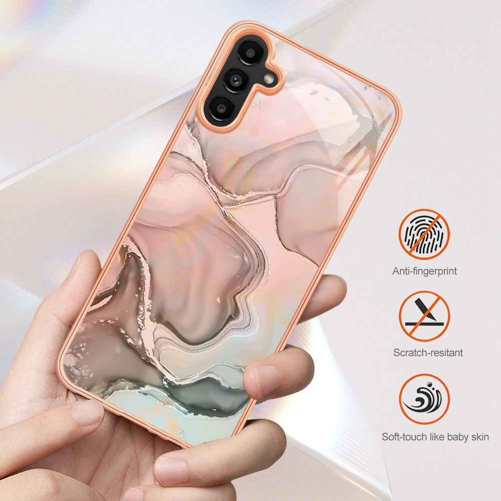 Galaxy A13 5G / M13 5G / A04 4G Schutzhülle – Mit Marmormuster 2,0 mm Galvanik-Rückseite