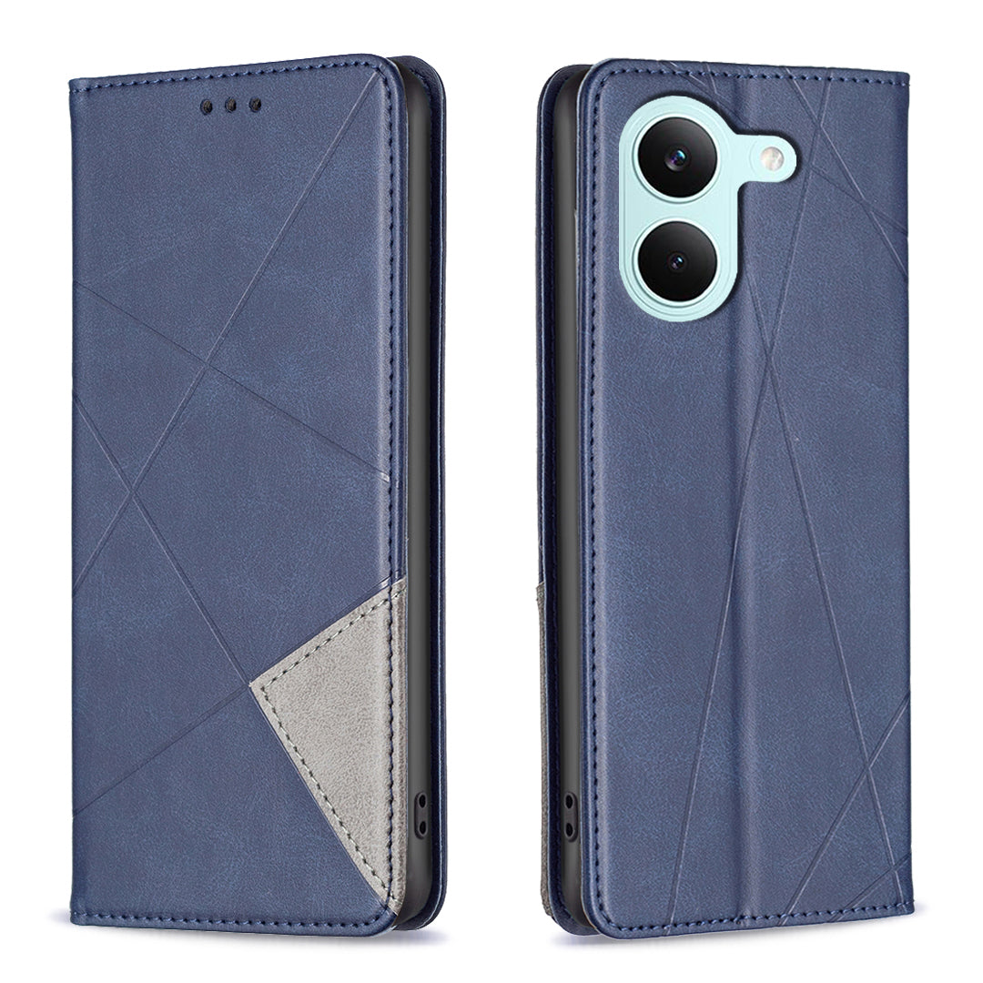 For Xiaomi Poco X8 Pro 5G Case Card Slots Geometry Imprint Leather Phone Cover