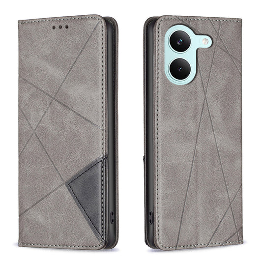 For Xiaomi Poco X8 Pro 5G Case Card Slots Geometry Imprint Leather Phone Cover