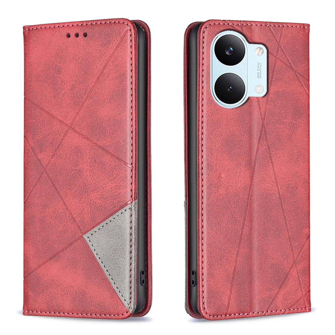 For Xiaomi Poco X8 Pro Max 5G Case Card Slots Geometry Imprint Leather Phone Cover