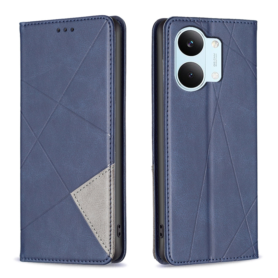 For Xiaomi Poco X8 Pro Max 5G Case Card Slots Geometry Imprint Leather Phone Cover