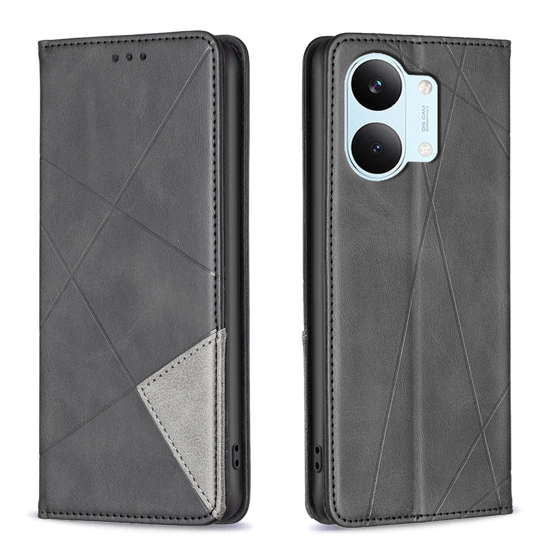 For Xiaomi Poco X8 Pro Max 5G Case Card Slots Geometry Imprint Leather Phone Cover