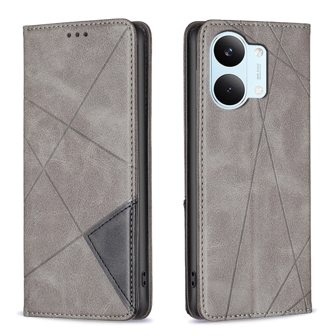 For Xiaomi Poco X8 Pro Max 5G Case Card Slots Geometry Imprint Leather Phone Cover