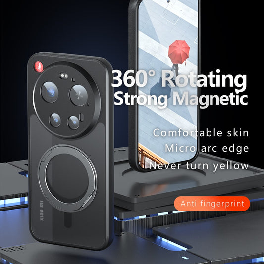 Xiaomi 17 Ultra 5G – Magnetische Handyhülle aus Metall, Kunststoff und TPU, mit Ständer, stoßfest, mit Soft-Touch-Oberfläche