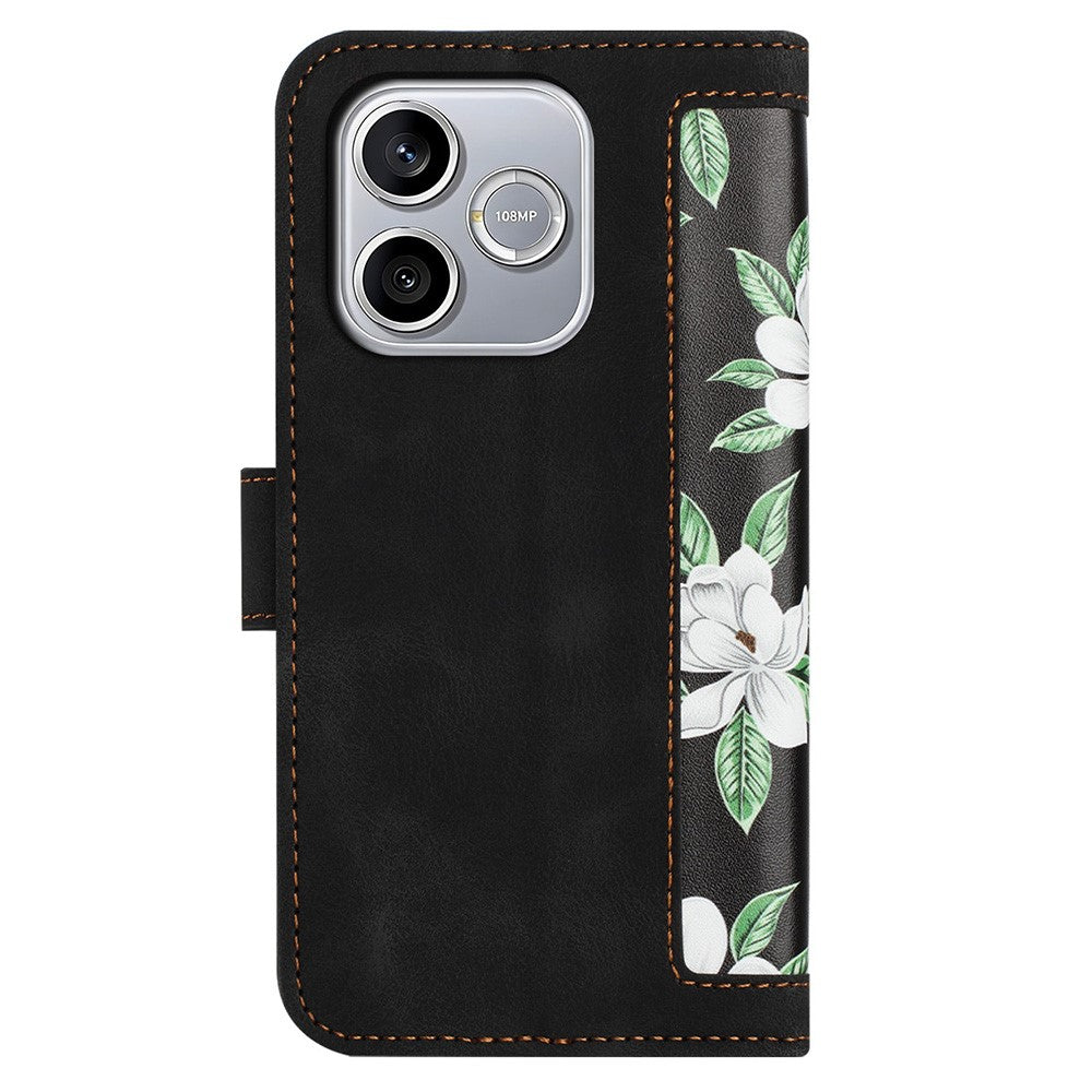 Honor 600 Lite 5G Wallet-Handyhülle – Aus PU-Leder, mit Blumenmuster & Kartenfächern