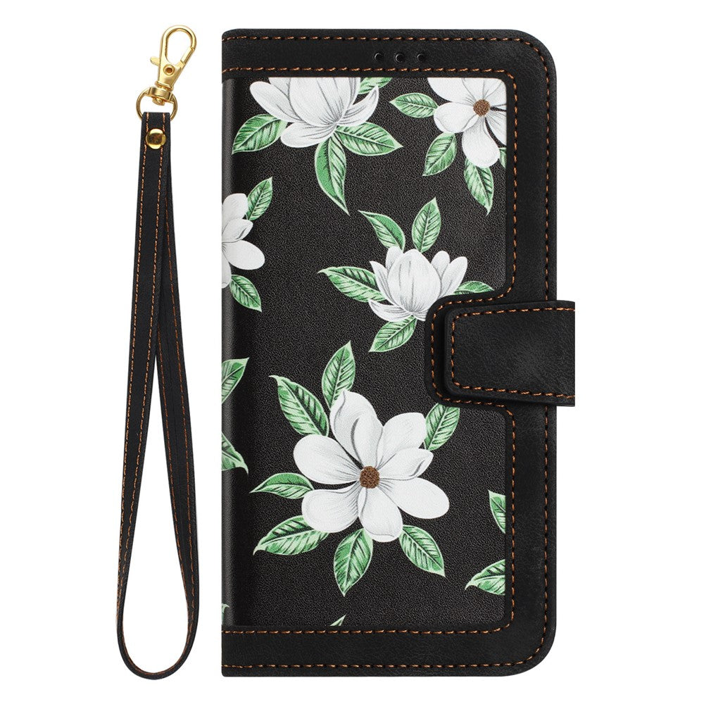 Honor 600 Lite 5G Wallet-Handyhülle – Aus PU-Leder, mit Blumenmuster & Kartenfächern
