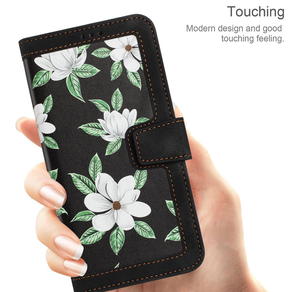 Honor X8d 4G Wallet-Handyhülle – Aus PU-Leder, mit Blumenmuster & Kartenfächern