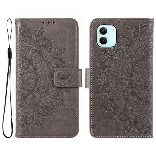 For Xiaomi Poco X8 Pro 5G  /  Redmi Turbo 5 5G Stand Case Imprinted Totem PU Leather Wallet Phone Cover with Wrist Strap