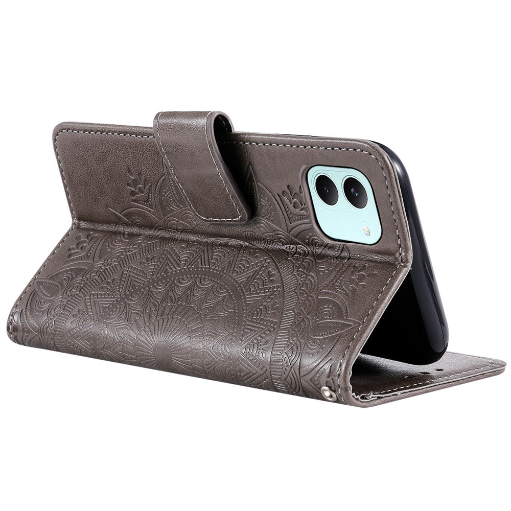 For Xiaomi Poco X8 Pro 5G  /  Redmi Turbo 5 5G Stand Case Imprinted Totem PU Leather Wallet Phone Cover with Wrist Strap