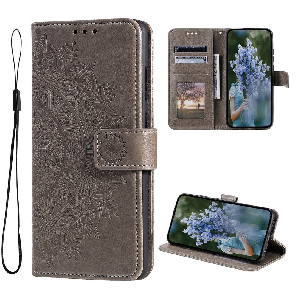 For Xiaomi Poco X8 Pro 5G  /  Redmi Turbo 5 5G Stand Case Imprinted Totem PU Leather Wallet Phone Cover with Wrist Strap
