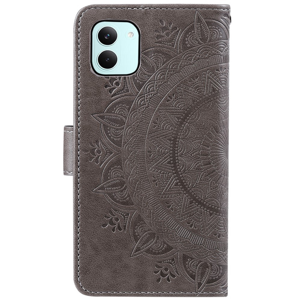 For Xiaomi Poco X8 Pro 5G  /  Redmi Turbo 5 5G Stand Case Imprinted Totem PU Leather Wallet Phone Cover with Wrist Strap