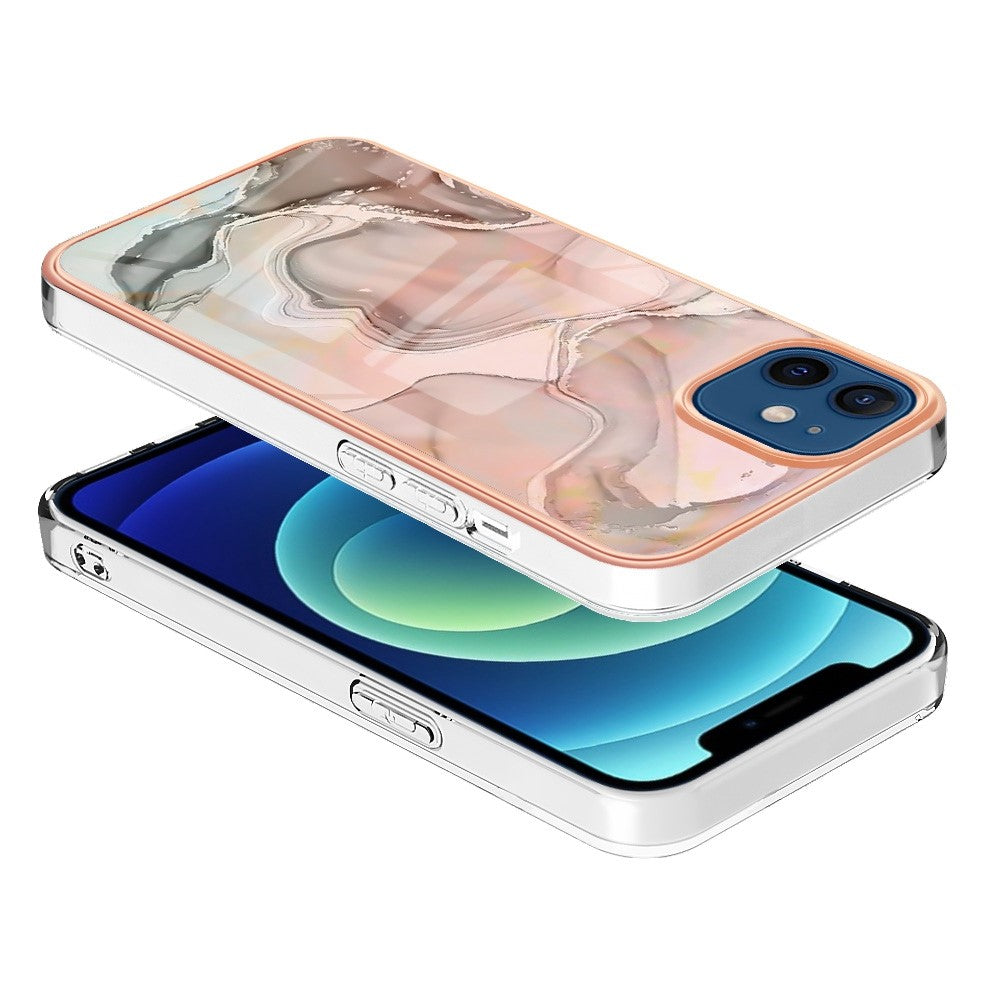 iPhone 12 / 12 Pro Schutzhülle – Mit Marmormuster 2,0 mm Galvanik-Rückseite