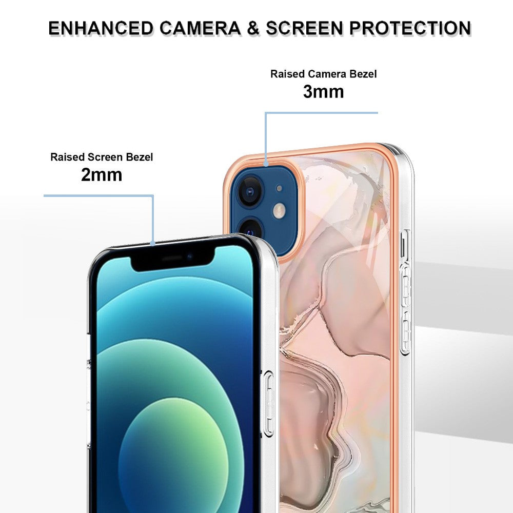 iPhone 12 / 12 Pro Schutzhülle – Mit Marmormuster 2,0 mm Galvanik-Rückseite