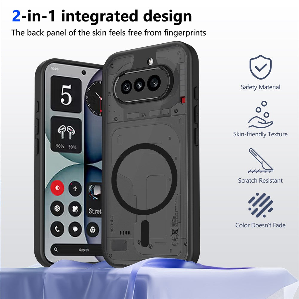For Nothing Phone (4a) Magnetic Case Skin Touch Matte PC + TPU Anti-Drop Phone Cover