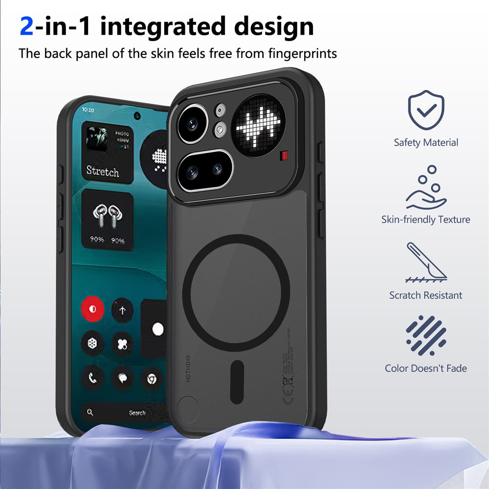 For Nothing Phone (4a) Pro Magnetic Case Skin Touch Matte PC + TPU Anti-Drop Phone Cover