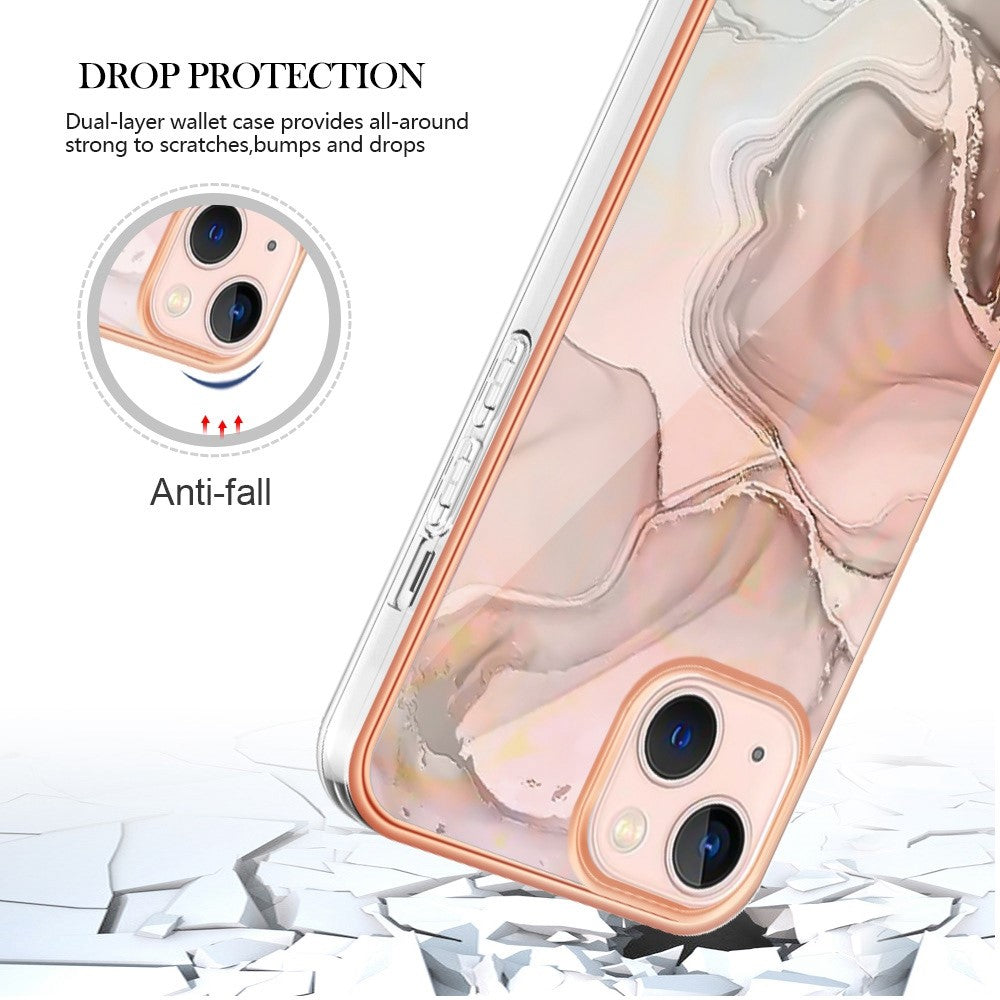 iPhone 13 Schutzhülle – Mit Marmormuster 2,0 mm Galvanik-Rückseite