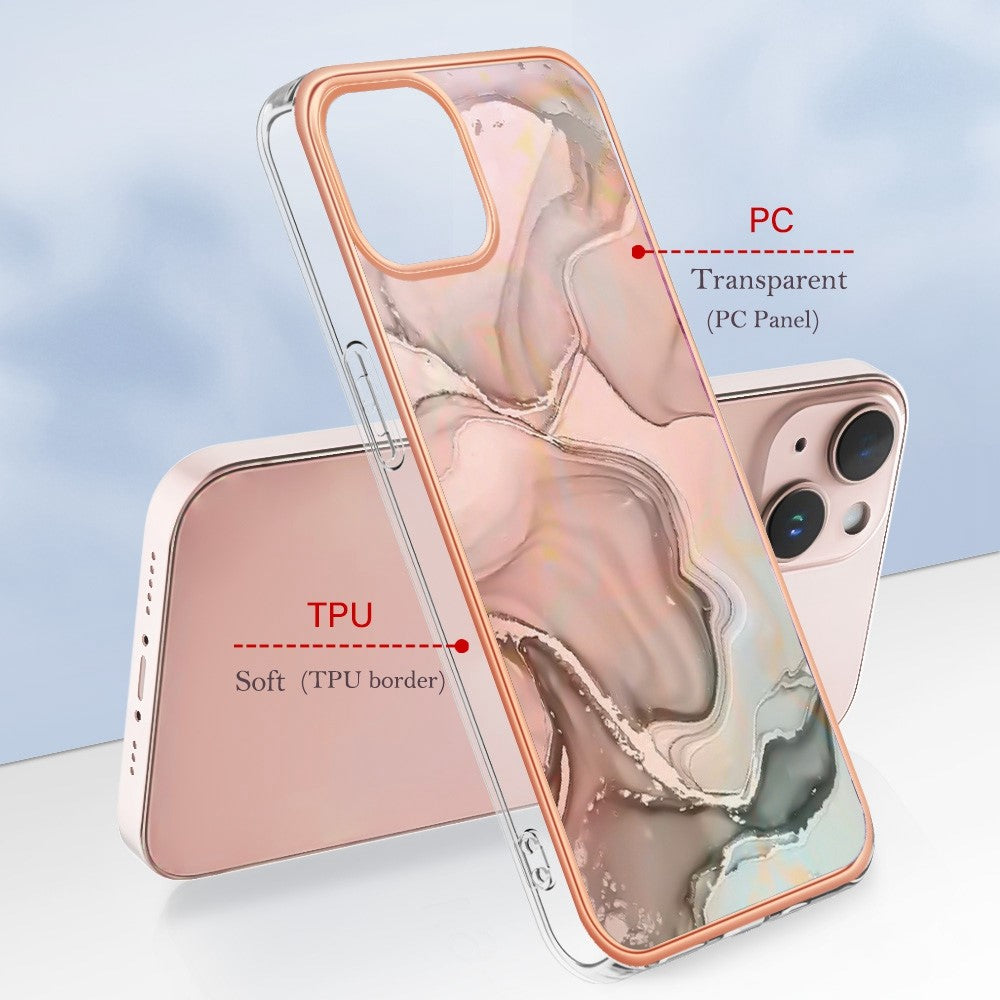 iPhone 13 Schutzhülle – Mit Marmormuster 2,0 mm Galvanik-Rückseite